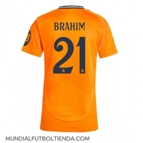 Camiseta Real Madrid Brahim Diaz #21 Segunda Equipación Replica 2024-25 para mujer mangas cortas